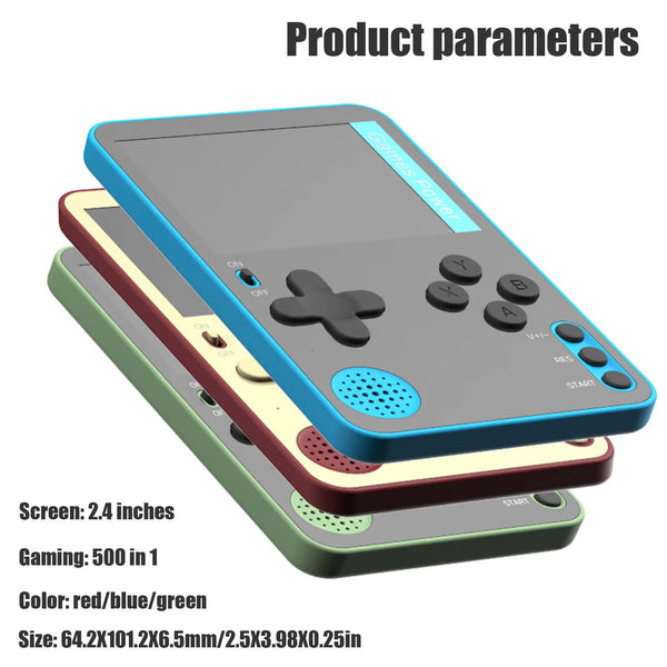 Handheld Game Console 500 Classic Games LCD Portable Retro Video Mini Game Console Rechargeable Great Gift for Kids and Adults