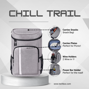 ChillTrail 40 Leakproof Cooler Backpack – 30L Insulated Backpack for Outdoor Adventures, Lightweight & Durable