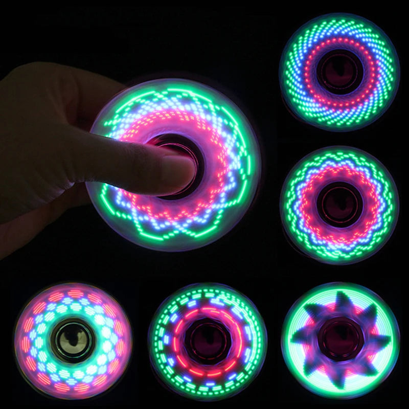 6-Color LED Glow Fidget Spinner - Light-Up Stress Relief Toy for Kids & Adults