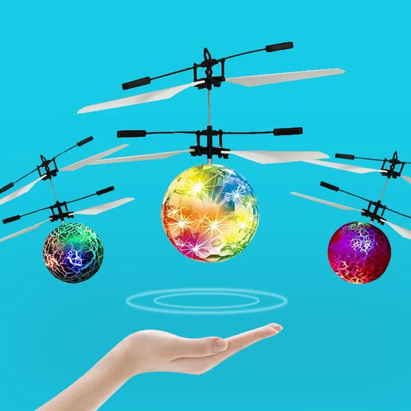 Glow-in-the-Dark Hand-Controlled Flying Ball Drone for Kids – Interactive LED Toy for Indoor & Outdoor Fun