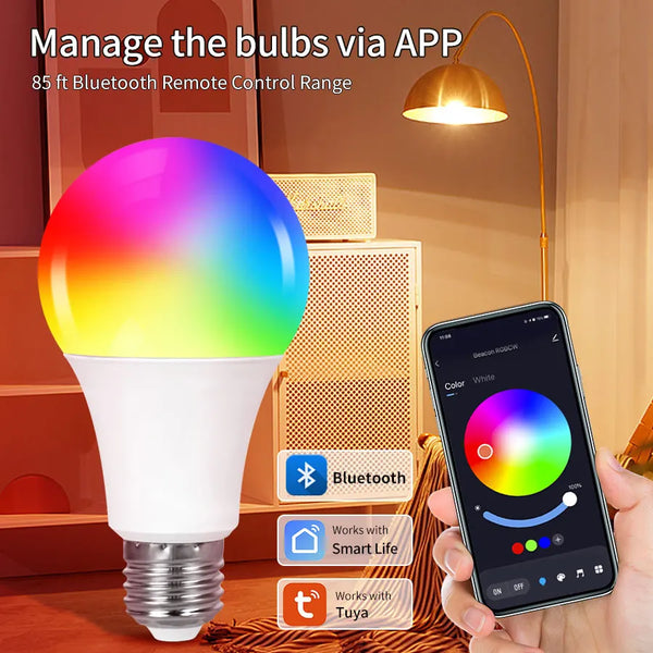 Smart Bluetooth RGB LED Bulb - 16M Colors, App Control, Energy-Efficient Lighting