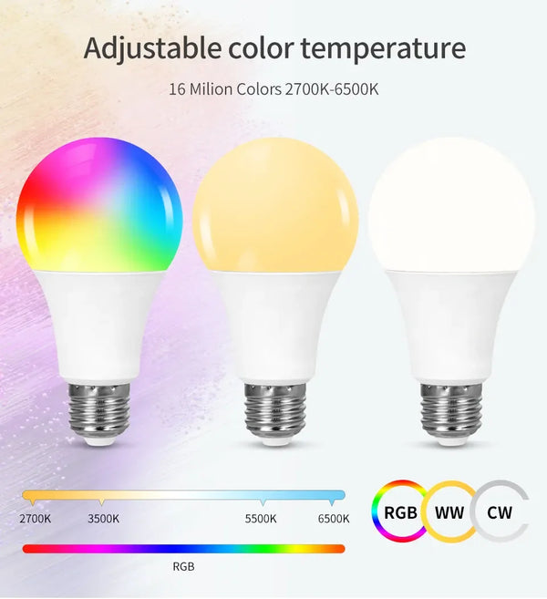 Smart Bluetooth RGB LED Bulb - 16M Colors, App Control, Energy-Efficient Lighting