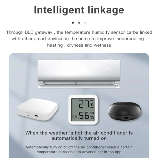 Smart Bluetooth Temperature & Humidity Monitor with LCD Display – Alexa & Google Home Compatible