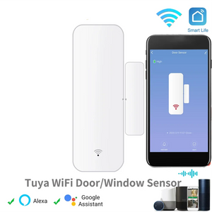 Tuya Smart WiFi Door Sensor - Wireless Security Alarm for Doors & Windows, Alexa & Google Home Compatible