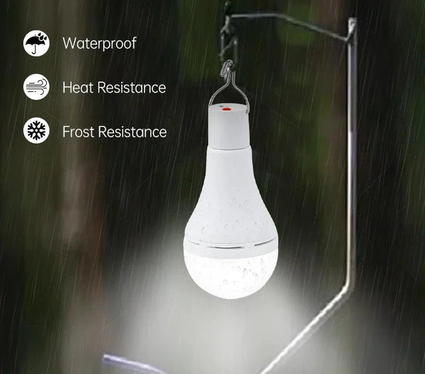 Solar-Powered Waterproof LED Camping Light with USB Charging - Portable Outdoor Light for Camping, Emergencies & More