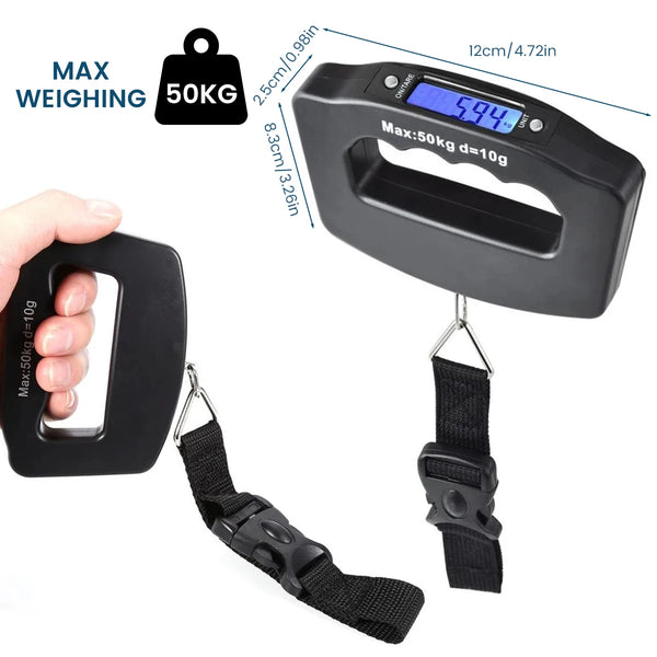 50kg Portable Digital Luggage Scale – Compact Handheld Suitcase Weighing Tool for Travelers