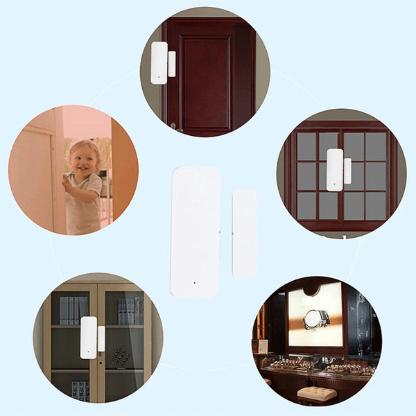 Tuya Smart WiFi Door Sensor - Wireless Security Alarm for Doors & Windows, Alexa & Google Home Compatible