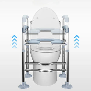 Adjustable Toilet Seat Riser with Handrails – Lightweight Mobility Aid for Seniors & Recovery