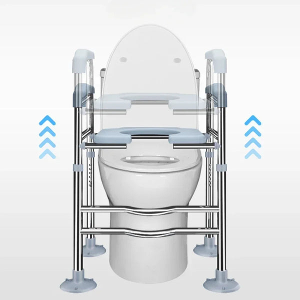 Adjustable Toilet Seat Riser with Handrails – Lightweight Mobility Aid for Seniors & Recovery