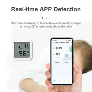 Smart Bluetooth Temperature & Humidity Monitor with LCD Display – Alexa & Google Home Compatible