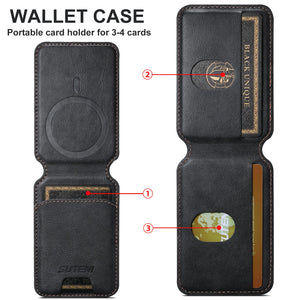 MagSafe Leather Wallet Case for iPhone 14/13/12/11/15 Pro Max – Slim Magnetic Card Holder & Protective Cover