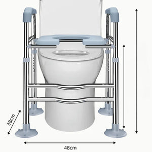 Adjustable Toilet Seat Riser with Handrails – Lightweight Mobility Aid for Seniors & Recovery