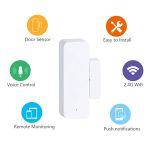 Tuya Smart WiFi Door Sensor - Wireless Security Alarm for Doors & Windows, Alexa & Google Home Compatible