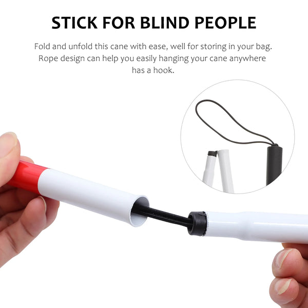 Foldable White Guide Cane – Lightweight, Adjustable Walking Aid for Blind & Visually Impaired