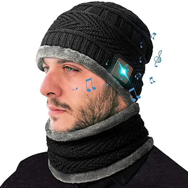 Wireless Bluetooth Beanie with Built-In Speakers & Mic for Hands-Free Calls