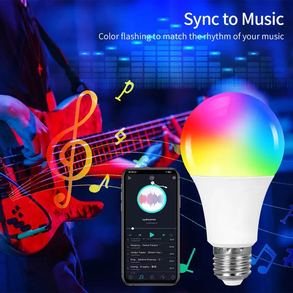 Smart Bluetooth RGB LED Bulb - 16M Colors, App Control, Energy-Efficient Lighting