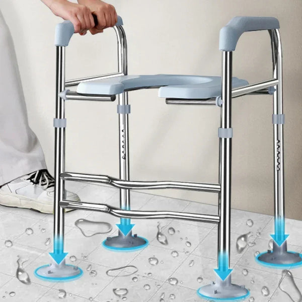 Adjustable Toilet Seat Riser with Handrails – Lightweight Mobility Aid for Seniors & Recovery