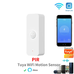 Tuya WiFi Smart Motion Sensor - Alexa & Google Home Compatible, Wireless Security Detector with Instant Alerts