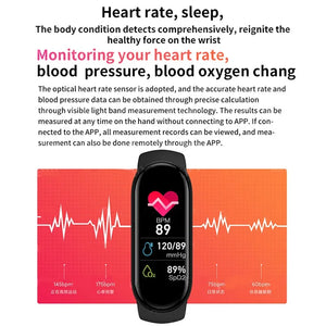 M6 Smartwatch – Advanced Fitness Tracker with Heart Rate, Blood Pressure, and Sleep Monitoring, Waterproof Design