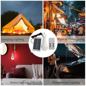 Solar-Powered Waterproof LED Camping Light with USB Charging - Portable Outdoor Light for Camping, Emergencies & More