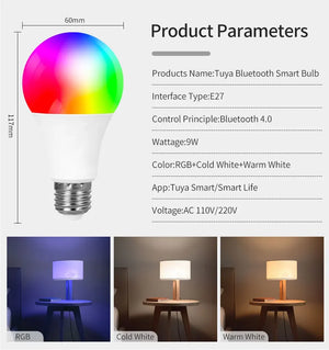 Smart Bluetooth RGB LED Bulb - 16M Colors, App Control, Energy-Efficient Lighting