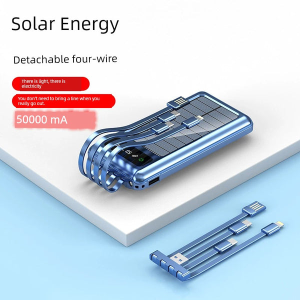 Fengyu 50000mAh Solar Power Bank – Ultra-Thin Portable Charger with Fast Charging & Solar Panel for Travel, Camping, and Emergencies