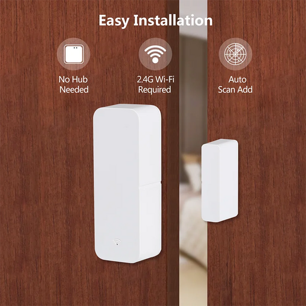 Tuya Smart WiFi Door Sensor - Wireless Security Alarm for Doors & Windows, Alexa & Google Home Compatible