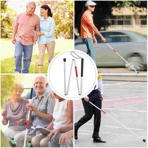 Foldable White Guide Cane – Lightweight, Adjustable Walking Aid for Blind & Visually Impaired