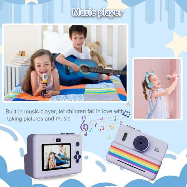 Kids Instant Print Camera with Mini Printer – Fun, Portable Photo & Video Toy for Creative Play