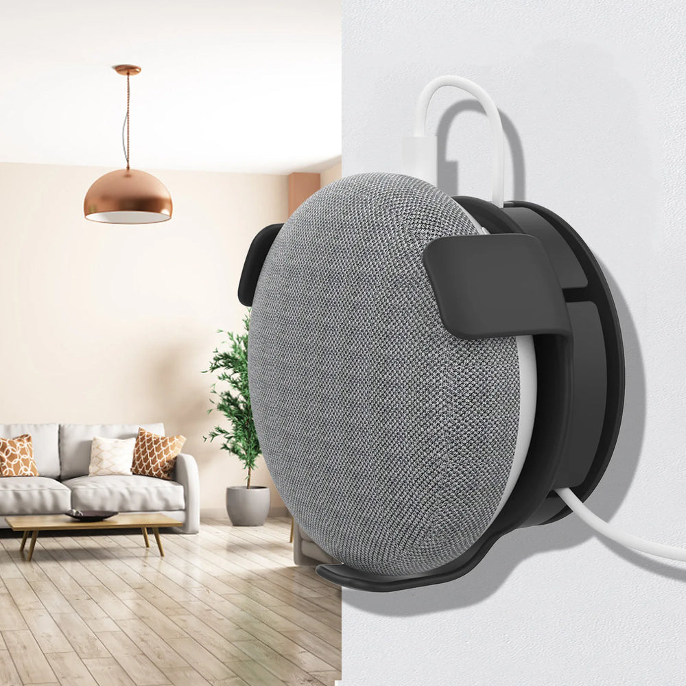 Google Home Mini Wall Mount with Cord Organizer - Space-Saving Outlet Holder