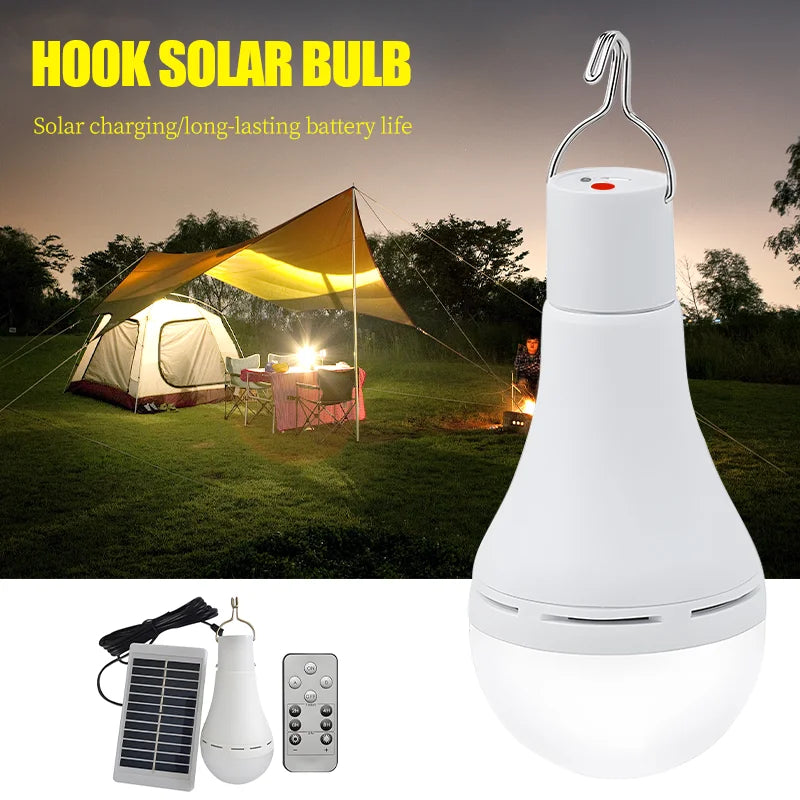 Solar-Powered Waterproof LED Camping Light with USB Charging - Portable Outdoor Light for Camping, Emergencies & More